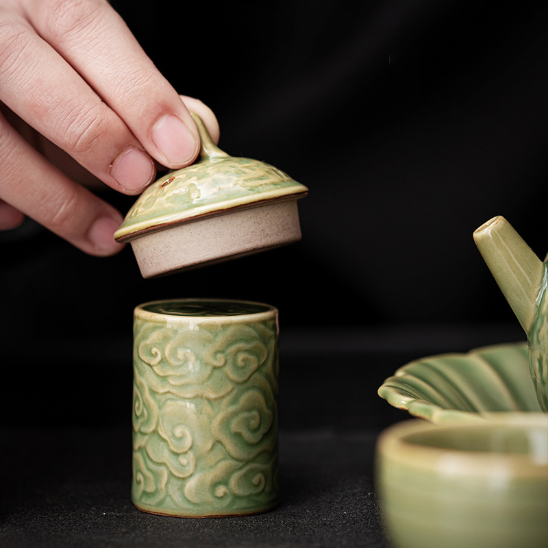 Ретро держатель для крышки из紫泥 для чайного набора