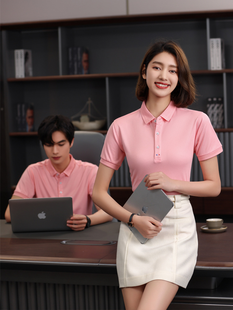 C BAO 99001 Tens cotton overalls T-shirt polo shirt work clothes cultural shirt short sleeve tooling logo printed