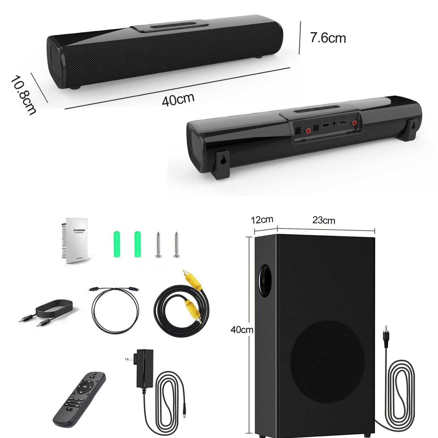 TV TV Projector HDMI Optical Fiber Bluetooth Remote Control Sound Speaker 80W Power Output Combination Subwoofer