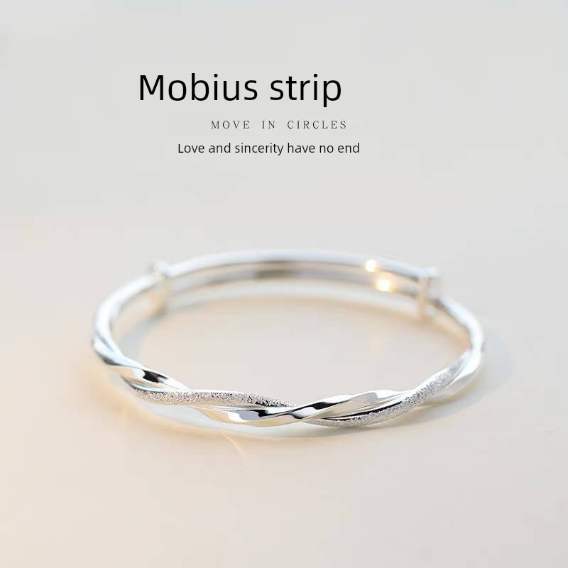 Кольцо-брелок из серебра Mobius для женщин, браслет из стерлингового серебра 999, нишевая доступная роскошь, подарок на день рождения для девушки