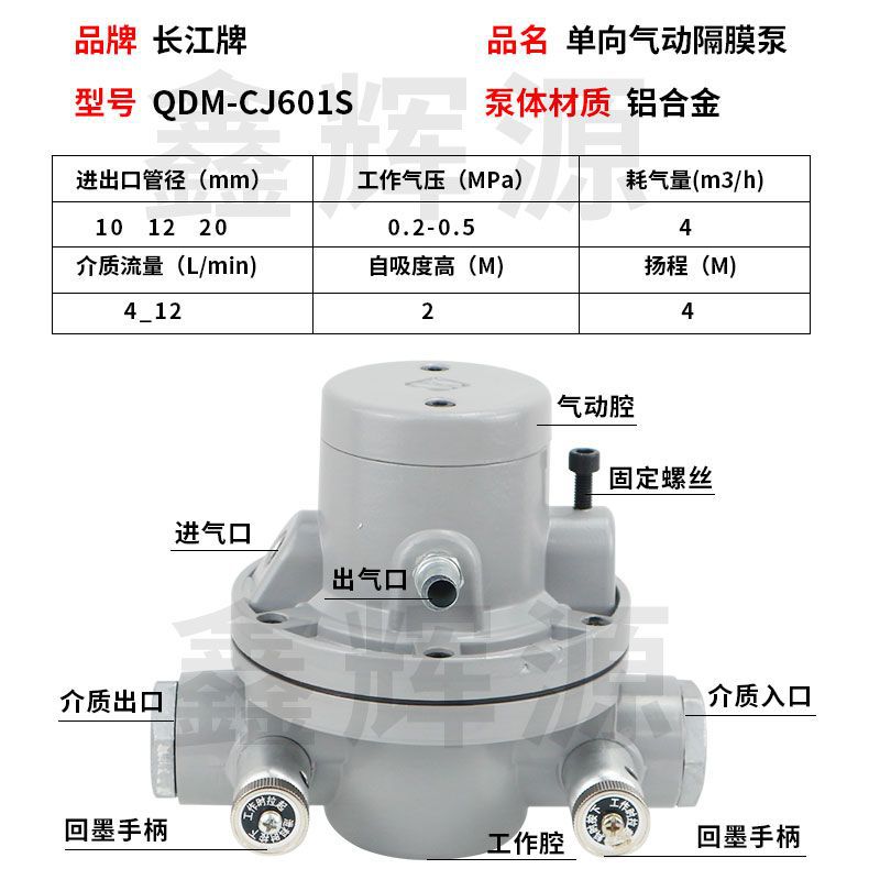 Yangtze River Cj601S One-Way Pneumatic Diaphragm Pump Accessories Carton Printing Full Set of Special Ink Pump Glue Color Printing Pump