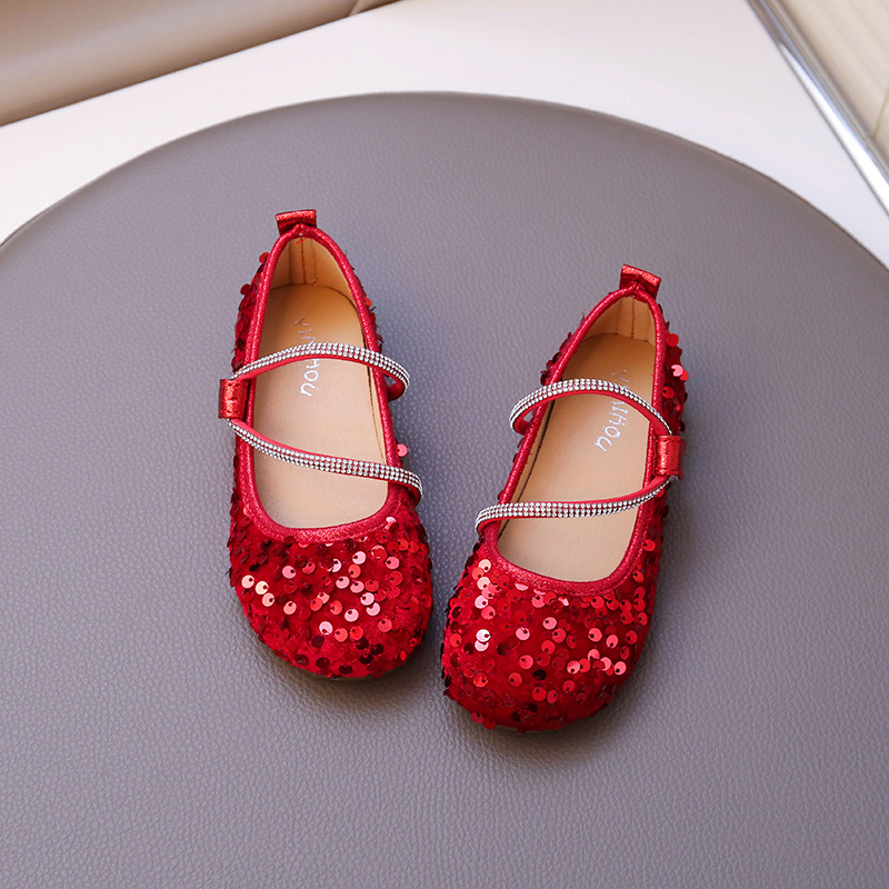 Girls' Princess Shoes 2025 Spring and Autumn New Soft Sole Children's Shoes Little Girl's Shoes Baby Crystal Children's Shoes