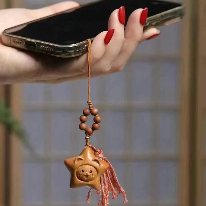 Браслет DIY с малым луной и облаками из туи, аксессуары, резьба из массива дерева, креативные мелкие украшения