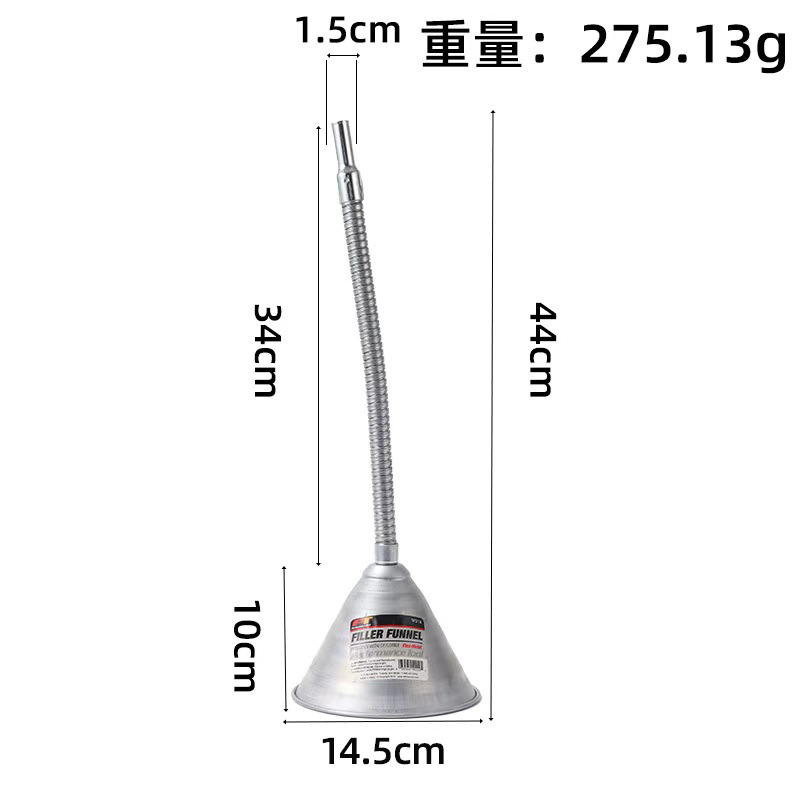 Wholesale with filter net hand-free iron universal fuel funnel car truck motorcycle oil fuel funnel