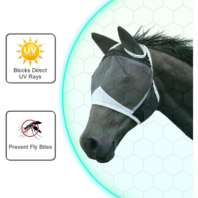 New Velcro Horse Hood, Horse Mask, Anti-Mosquito, Fly Protection, Horse Eye Cover, Equestrian Supplies