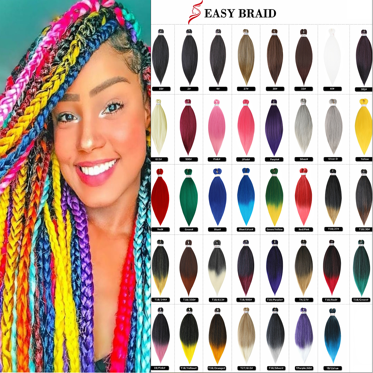 Фиолетовый парик, легкая коса, большие косы, низкотемпературное волокно, мягкое синтетическое волокно, дреды, европейский и американский производитель