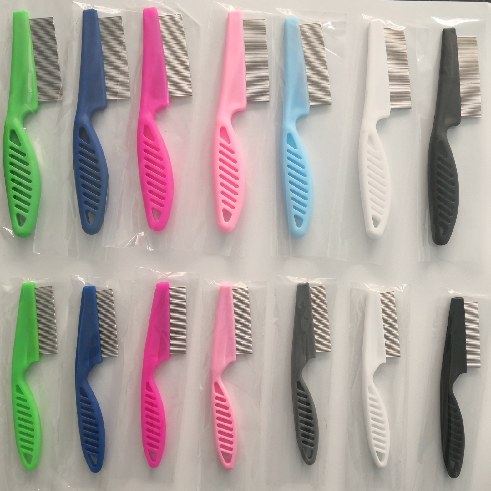 Расческа для собак и кошек от блох, стальная игольчатая расческа, расческа для удаления вшей, белая ручка, товары для животных от производителя