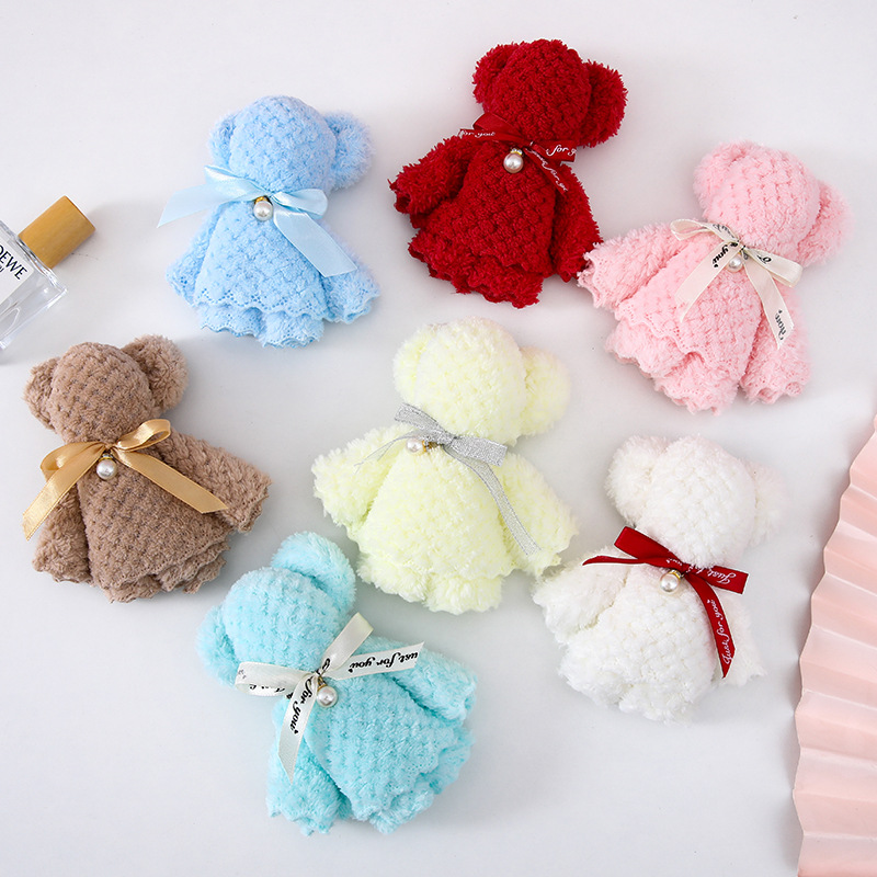 Coral Velvet Pineapple Plaid Pearl Bear Towel Souvenir Opening Birthday Return Gift Wedding Celebration Shop Gift Towel