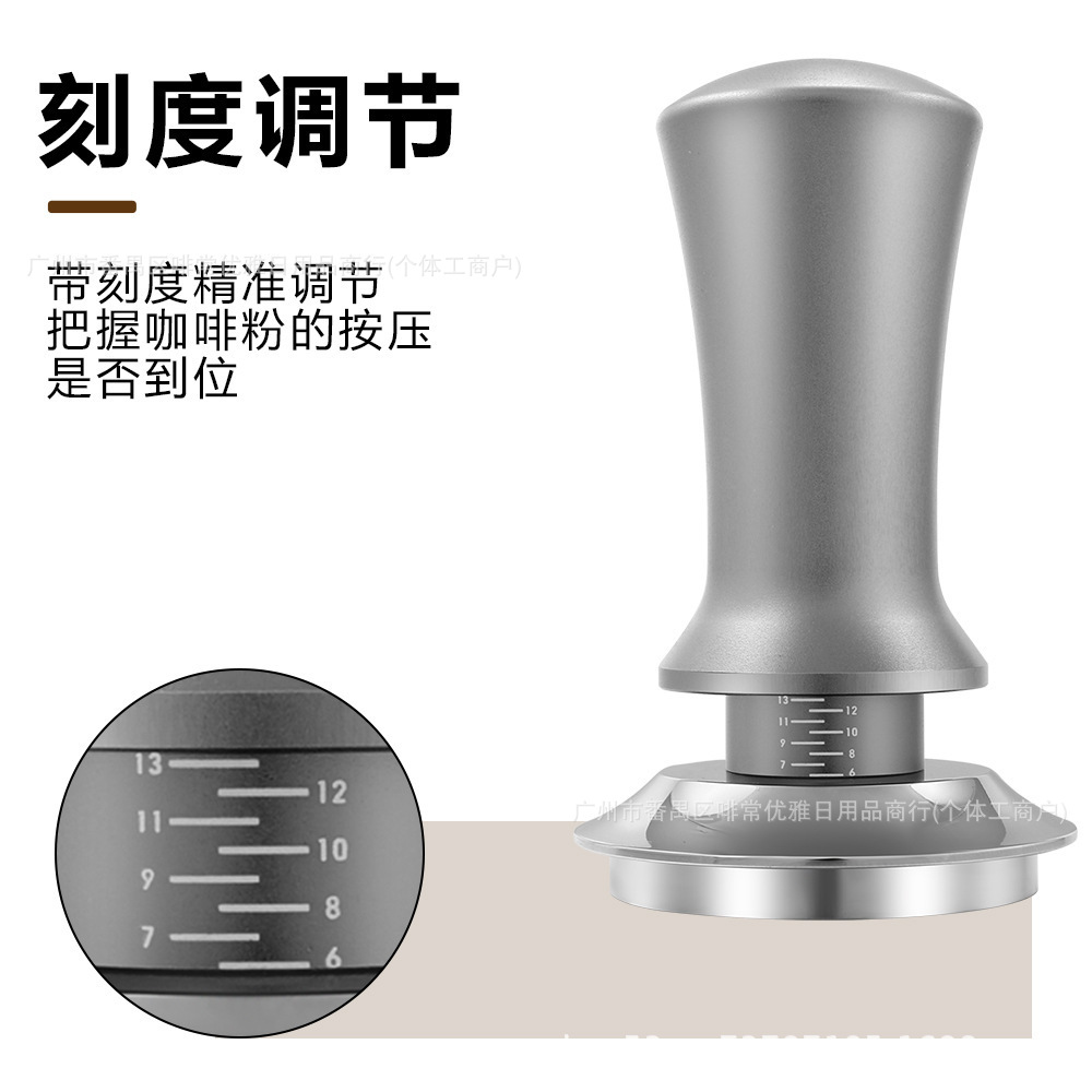 Factory Wholesale Coffee Stainless Steel Solid Constant Filling Press Coffee Powder Hammer with Scale 51/53/58mm