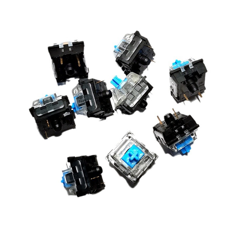 In stock wholesale factory direct sales blue and black black tea shaft mechanical keyboard switch customized DIY hot plug shaft body 3 feet