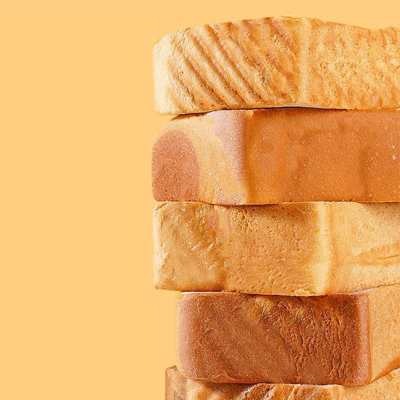 Thick-cut Toast Bread Healthy Breakfast Package Internet Celebrity Snacks Taro Flavor Milk Flavor Super Soft Sliced Pastry