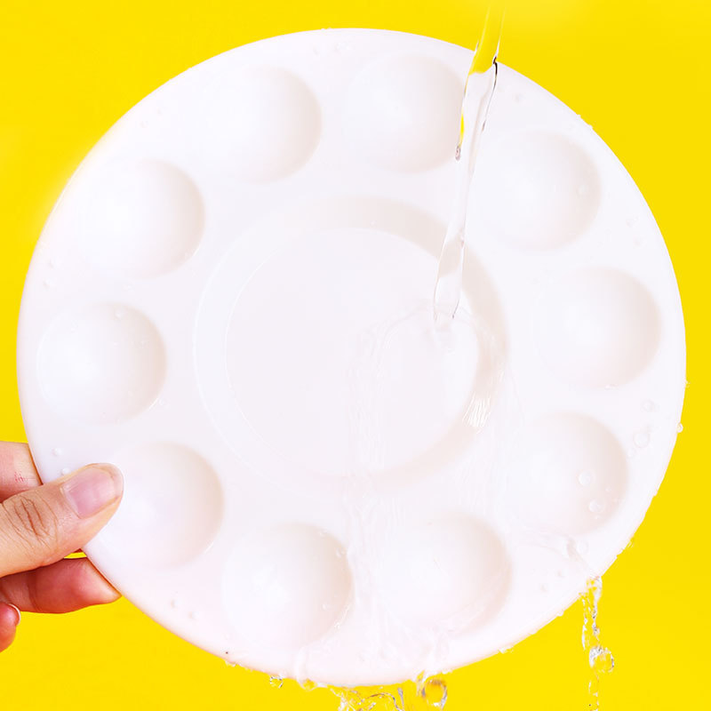 Cross-border children's art painting plastic round palette 10 holes round palette pigment palette dish