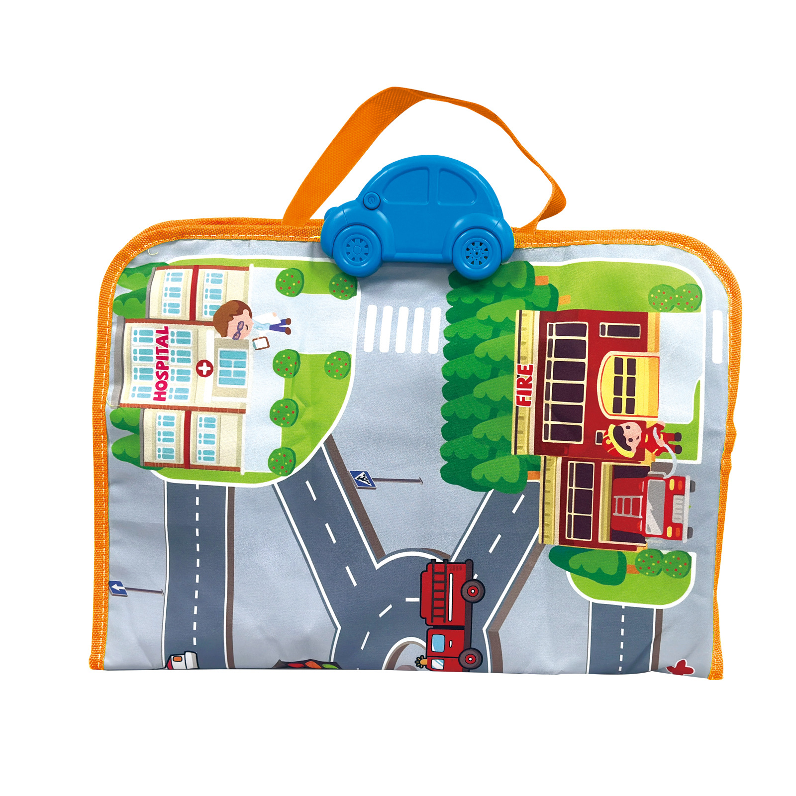 Cross-border clothing for fabric pull back car baby carry-on educational scene traffic map music point reading blanket storage bag