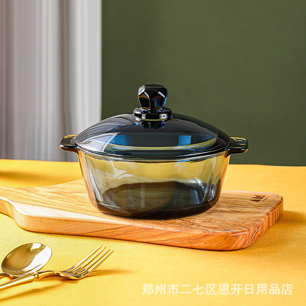 Кристаллический горшок Leweishi Ink Blue с большим объемом, креативный стеклянный супник, легкая роскошь, подарок на мероприятие, оптовая продажа