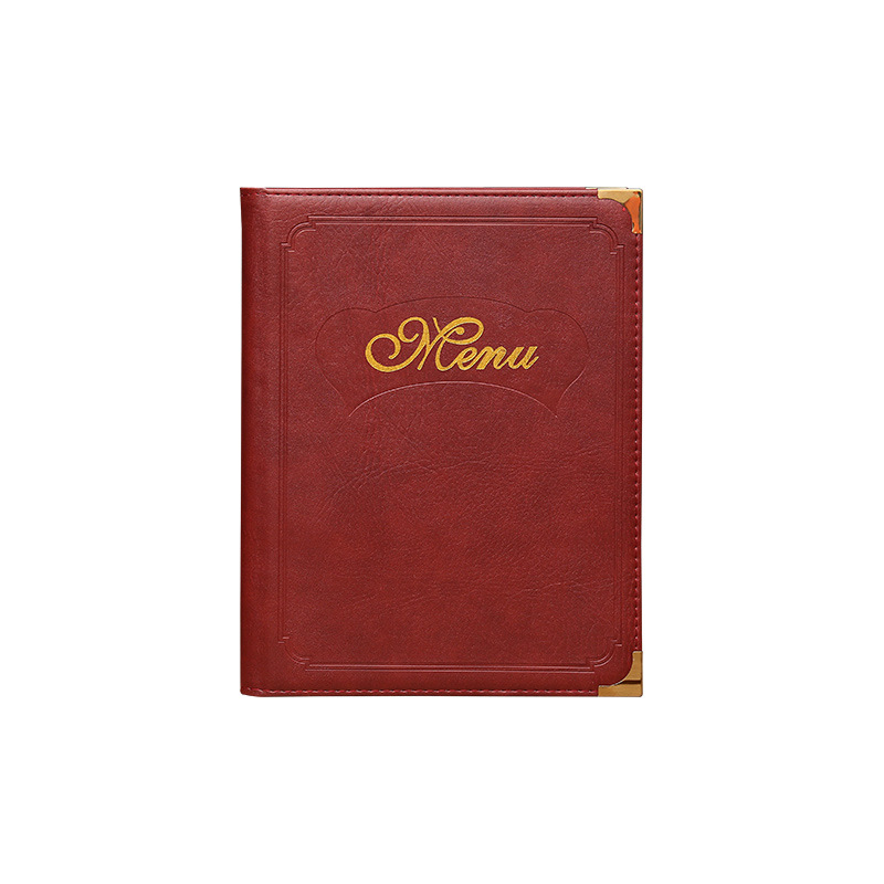 Leather Recipe Book Pvc Loose-Leaf Menu Western-Style Price List Hotel Restaurant Cashier Folder Dining Table Order Book Customization
