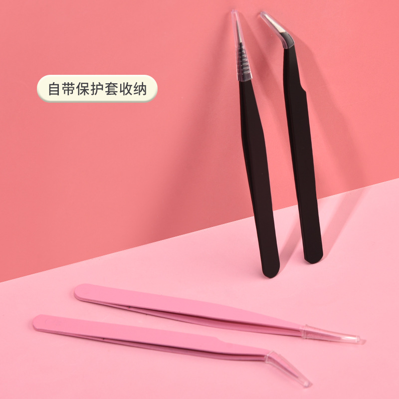 Factory Spot Elbow False Eyelash Tweezers Eyelash Artist Grafting Eyelash Curler Colorful Elbow Clip Hand Account Tool