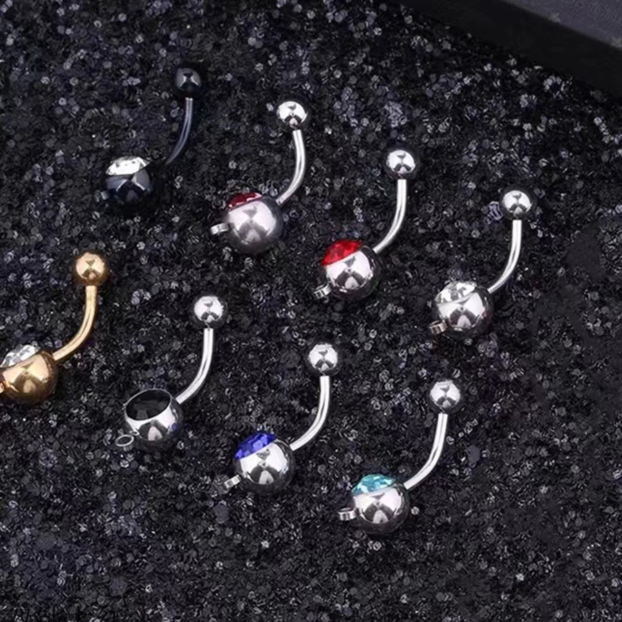 European and American e-commerce hot stainless steel belly button ring DIY accessories with ring belly button ring cross-border wholesale puncture jewelry factory