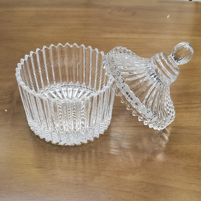 Crystal Glass small Mongolian bag glass sugar jar jewelry box aromatherapy candle jar fire-free aromatherapy stone head jar