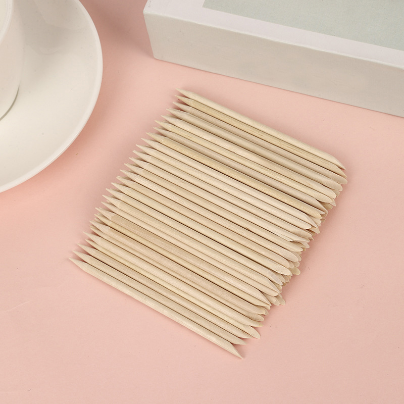 Оптовые принадлежности для ногтевого искусства, деревянные палочки для ногтей, палочки для удаления омертвевшей кожи, двойные оранжевые палочки, 2000 пакетов