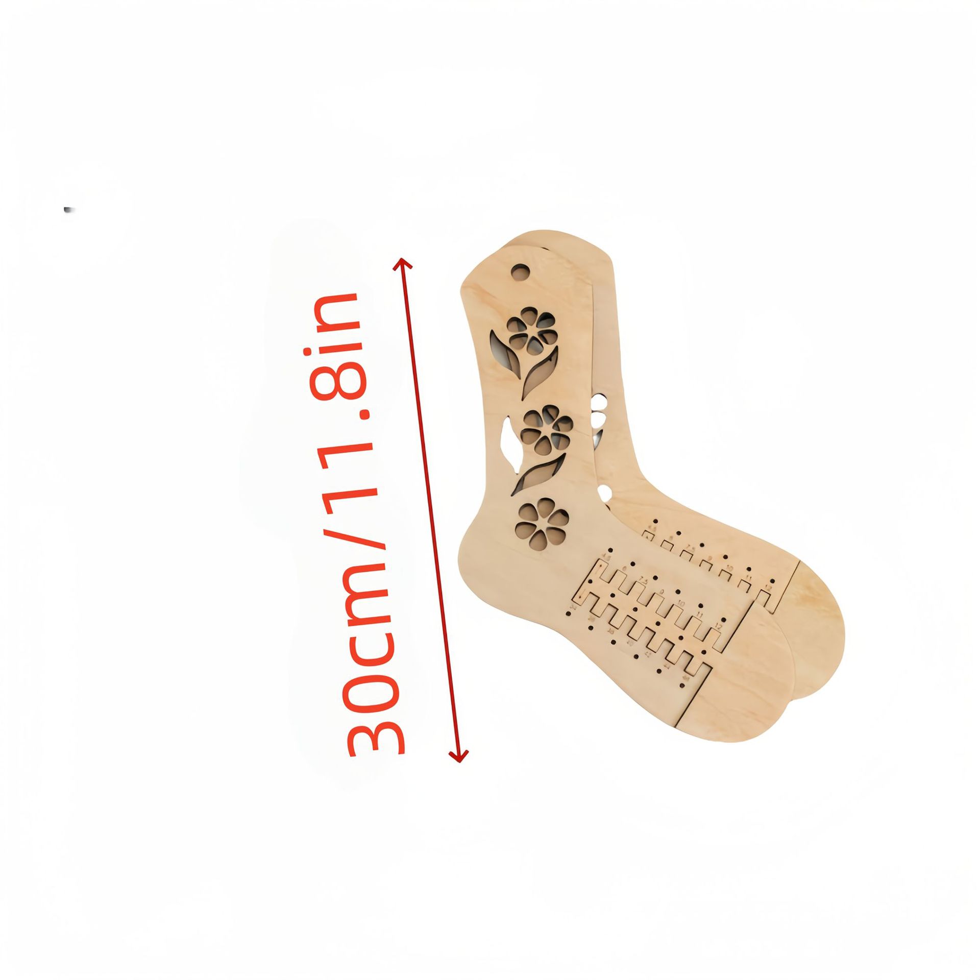 Cross-Border New Product DIY Knitted Socks Wooden Model Wooden Telescopic Knitted Socks Display Model Sock Pendant