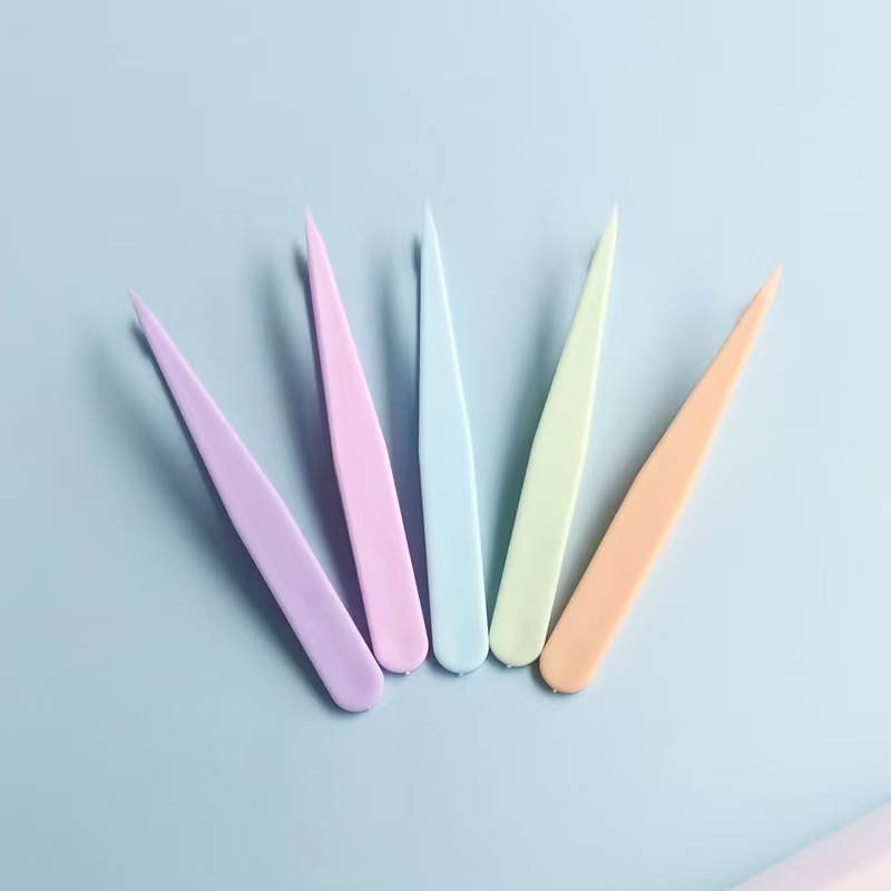 Macaron Hand Account Color Goo Card Plastic Tweezers Nail Art Sticker Diamond Painting Pointed Potato Quiet Book Tweezers