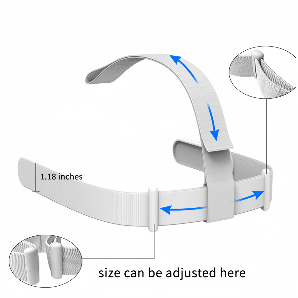 Cross-Border Oculus/Meta Quest2 Head Strap Adjustable Replacement Head-Mounted Vr Handle Rocker Cap Set