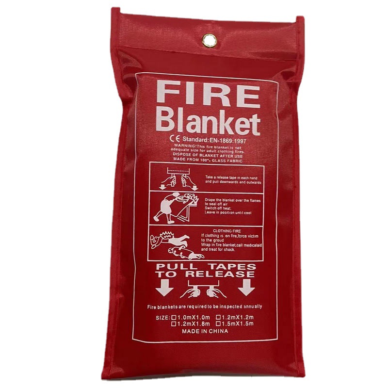 Wholesale household emergency fire blanket fire escape insulation cloth 1/1.2/1.5m glass fiber fire extinguishing mat