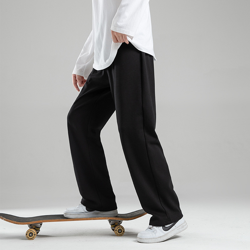 Tao Factory Men's Sweat Pants Sports Casual Pants Spring and Autumn Clothing Korean Fashion Sports Loose Autumn and Winter fleece-lined