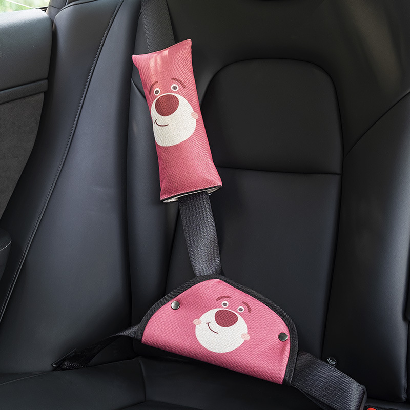 Children's safety belt adjustment holder anti-tightening neck car safety belt shoulder protective cover baby cartoon cute