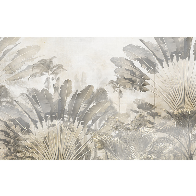French Leaf B&B Wallpaper Retro Wallpaper Tropical Rainforest South Sea Antique Style Background Wall Hotel Restaurant Mural