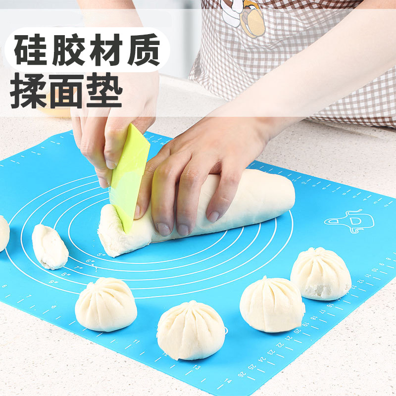 Cross-Border New Silicone Kneading Mat Large Thickened Kitchen Household Baking Tools High Temperature Resistant Chopping Board Set Wholesale