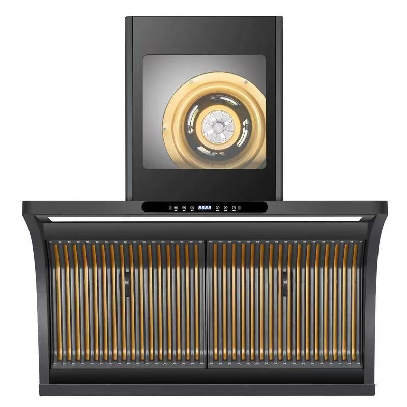 Powerful Range Hood Household Top Side Double Range Hood Kitchen Stir-Frying Large Suction Smoke Stove Set