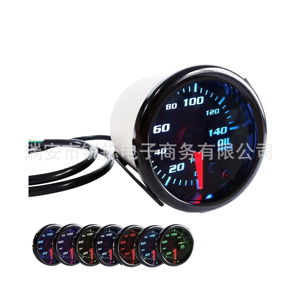 Манометр давления масла 2 дюйма 52mm с датчиком и LED 0-140 PSI