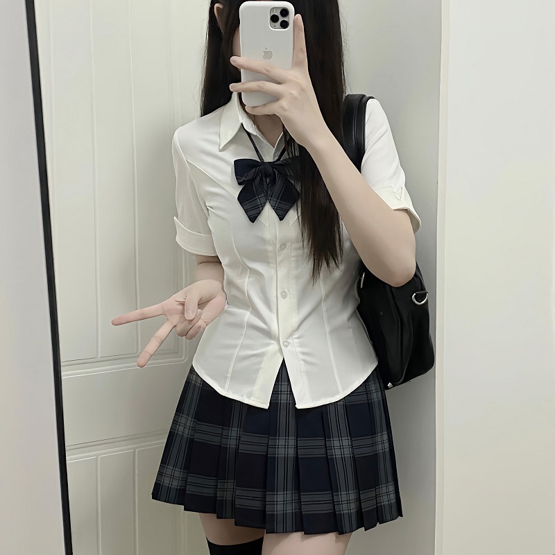 Original Genuine Spring and Autumn School Supply Sense jk Uniform Paid Skirt Skirt Women's College Style Embroidered Shirt with Tight Waist