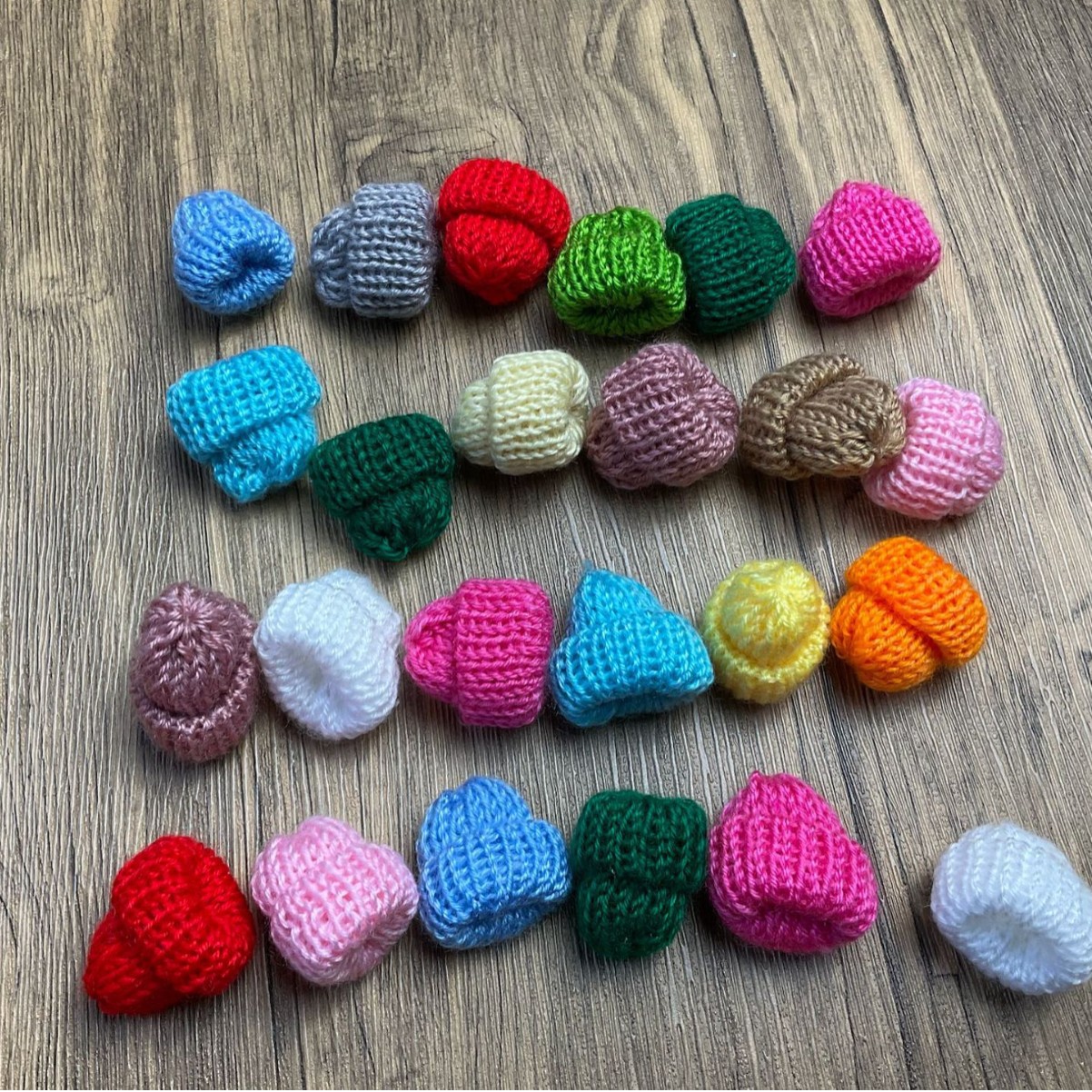 Mini Yarn Small Scarf Hat Decoration Pendant Yarn Knitted Small Hat Red and White Cane Christmas