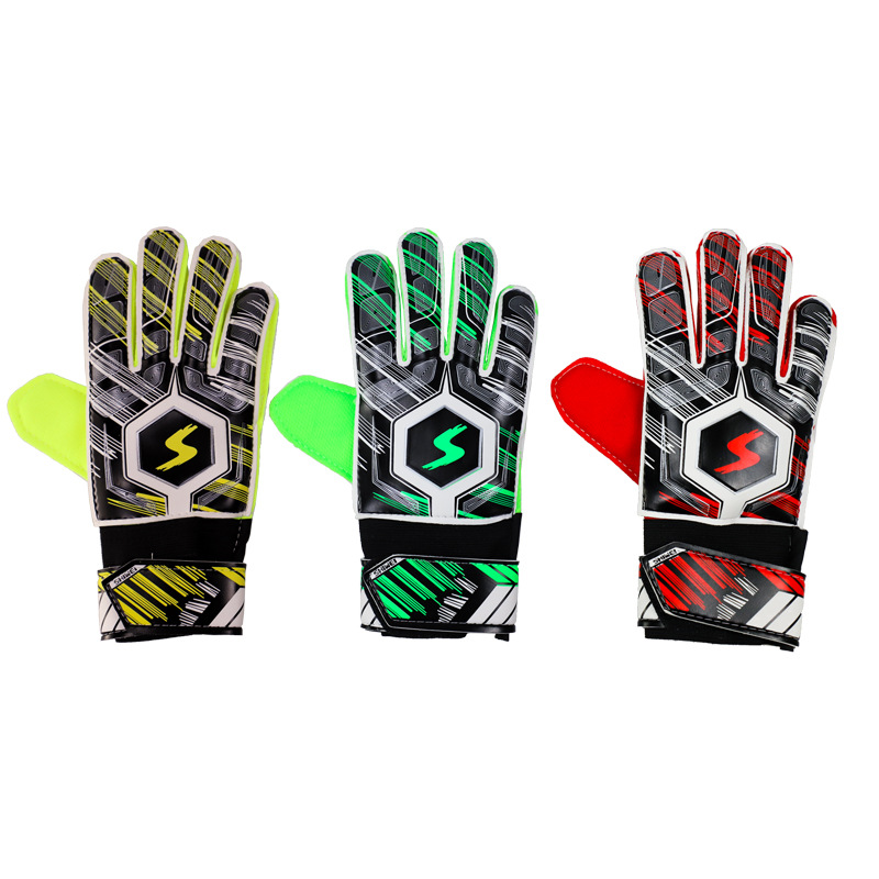Goalkeeper Gloves Children's Anti-Collision and Anti-Slip Goalkeeper Gloves Breathable Latex Gloves with Finger Guards Manufacturer Ready Stock