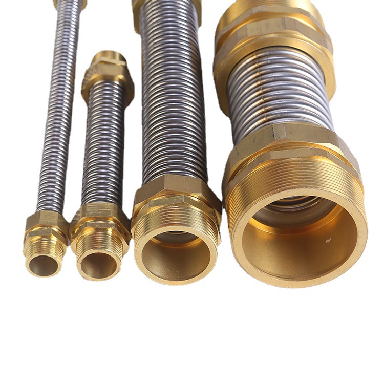 304 Stainless Steel Air Conditioning Corrugated Pipe Metal Soft Connection Corrugated Compensator Central Air Conditioning Water Inlet Fan Coil