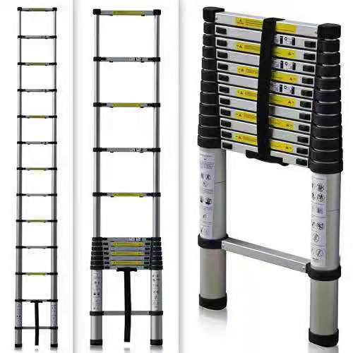 Wholesale Telescopic Aluminum Alloy Ladder for Home Use, Foldable Portable Bamboo Telescopic Ladder, Thickened Multifunctional Adjustable Stepladder