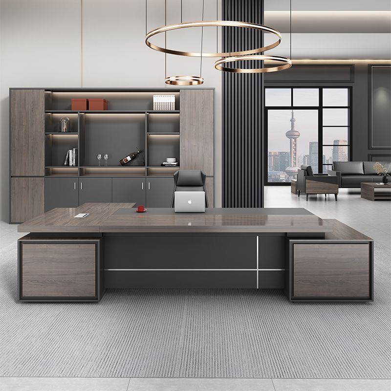 Boss Desk, Office Desk and Chair Set, Stylish Executive Desk, Large Desk, Elegant Supervisor Desk, Boss Desk, Office Furniture