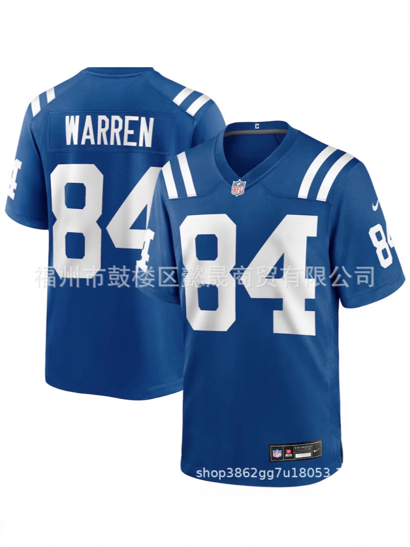 Foreign Trade Nfl Football Uniform Colts 84 # Warr53 # Phillips 38 # Ballentine2025 New Style
