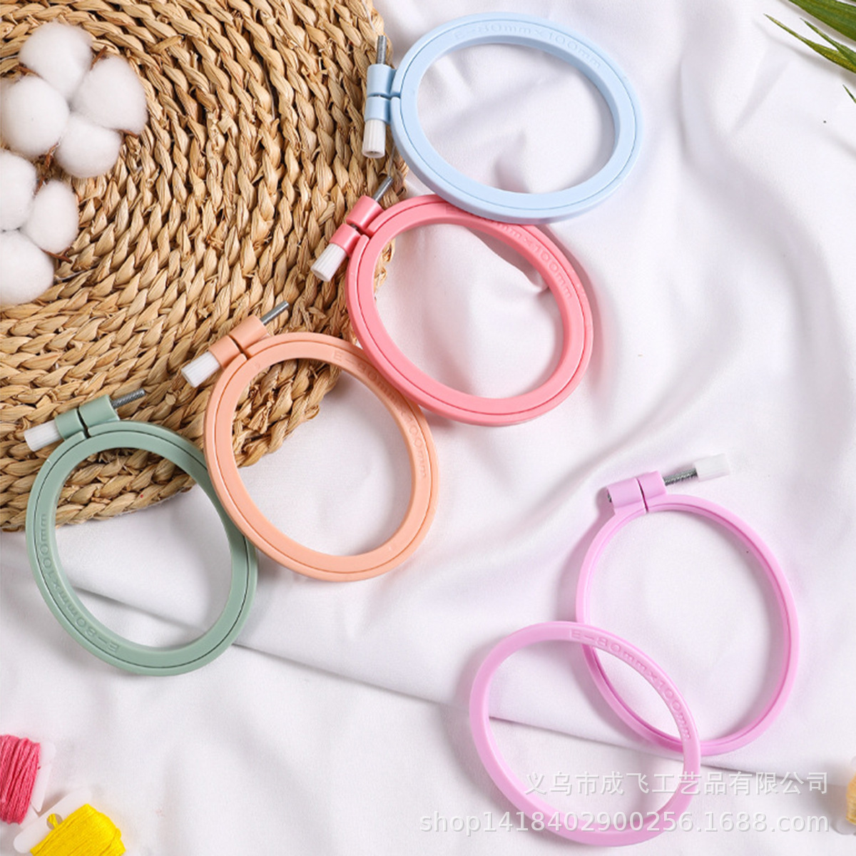 Factory Direct New Morandi ABS Oval cross stitch embroidery stretch export creative gift photo frame