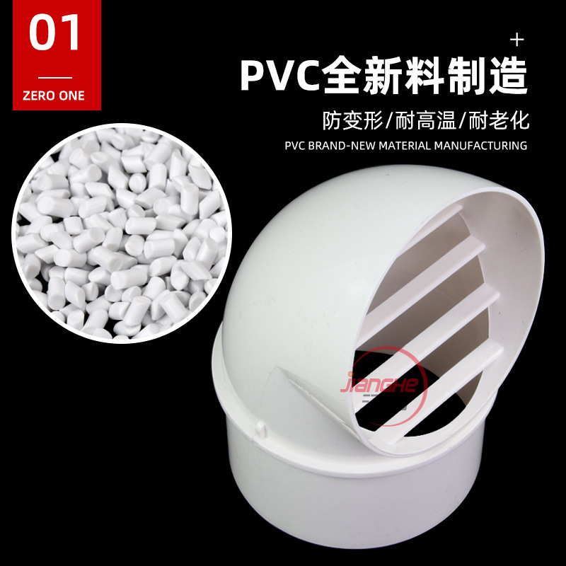 PVC hood integrated vent 110 range hood 160 exterior wall air outlet exhaust rain cover breathable cap plastic