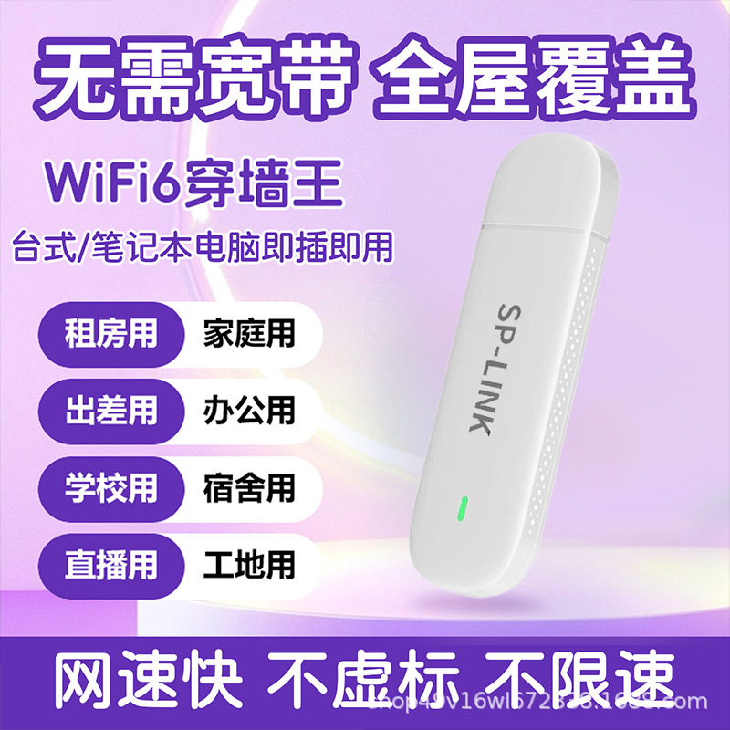 Splink2025 New Portable Wifi6 Wireless Network High-Speed Three Networks Mobile Portable Car Plug-In Model