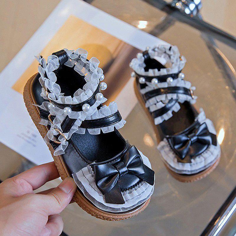 Girls' Flats Lolita Soft-Soled Princess 2025 Kidsren's Little Girls Spring New Shoes Casual Leather Shoes