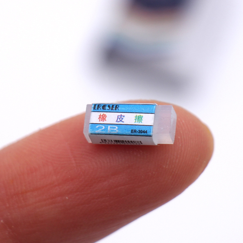 Miniature creative mini simulation eraser Dollhouse small cloth doll house reading school supplies eraser accessories
