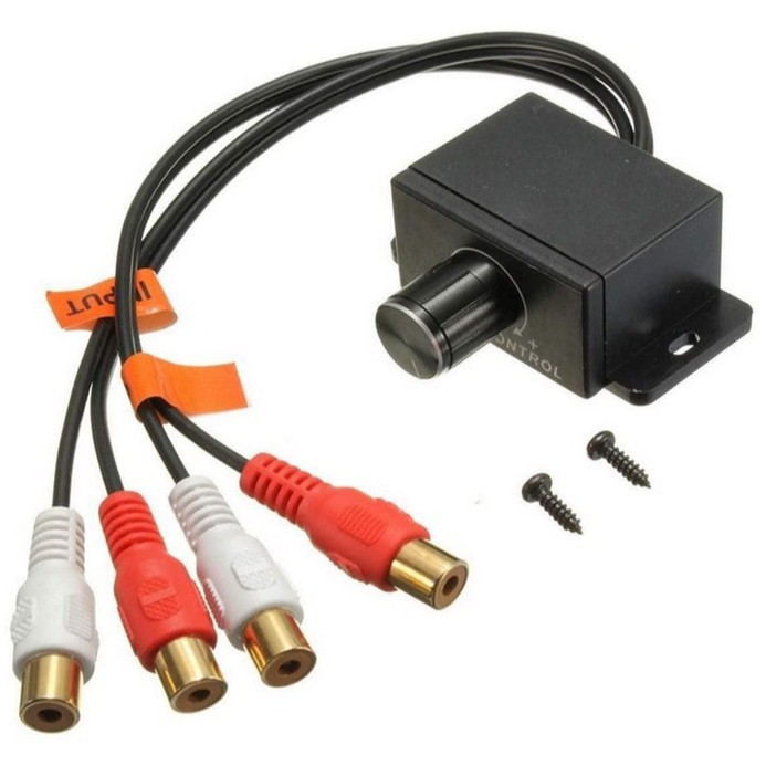 Car audio regulator/amplifier frequency converter with 2 * RCA input +2 * RCA output potentiometer