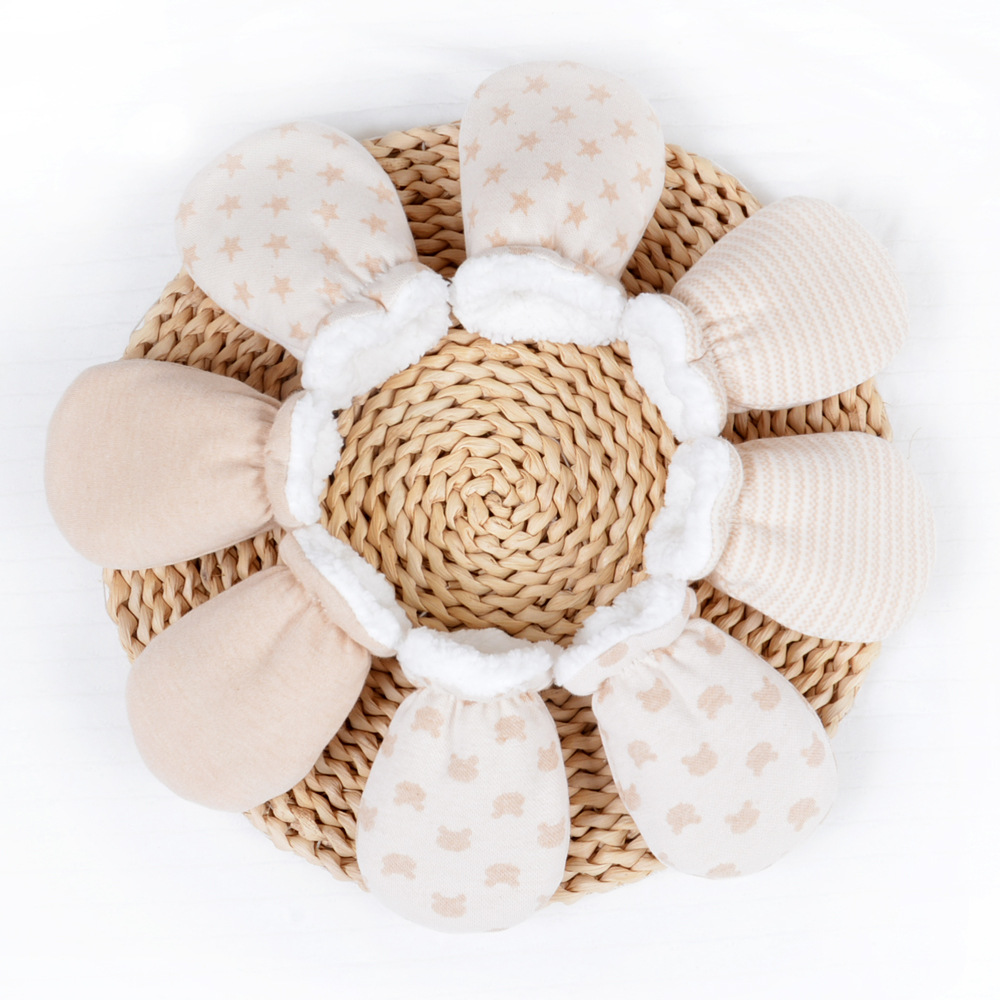 Детские перчатки из овечьей шерсти, защитные, для новорожденных, осенние и зимние, утолщенные, теплые