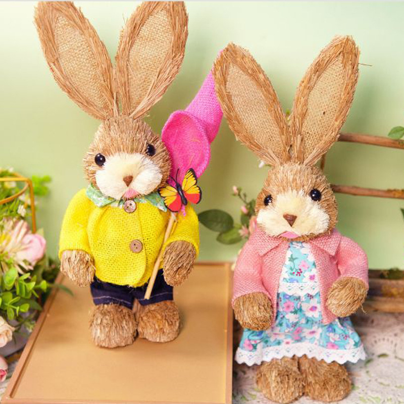 Handmade Straw Rabbit DIY Material Package Small Ornaments Creative Cute Home Gifts Handmade Straw Rabbit