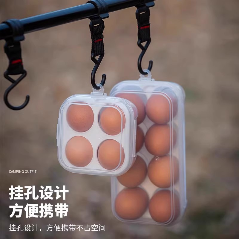 Egg Storage Box for Refrigerator and Outdoor Use, Egg Tray, Shockproof, Portable, Camping, Sealed Fresh-Keeping Box, Egg Tray with Compartments and Lid