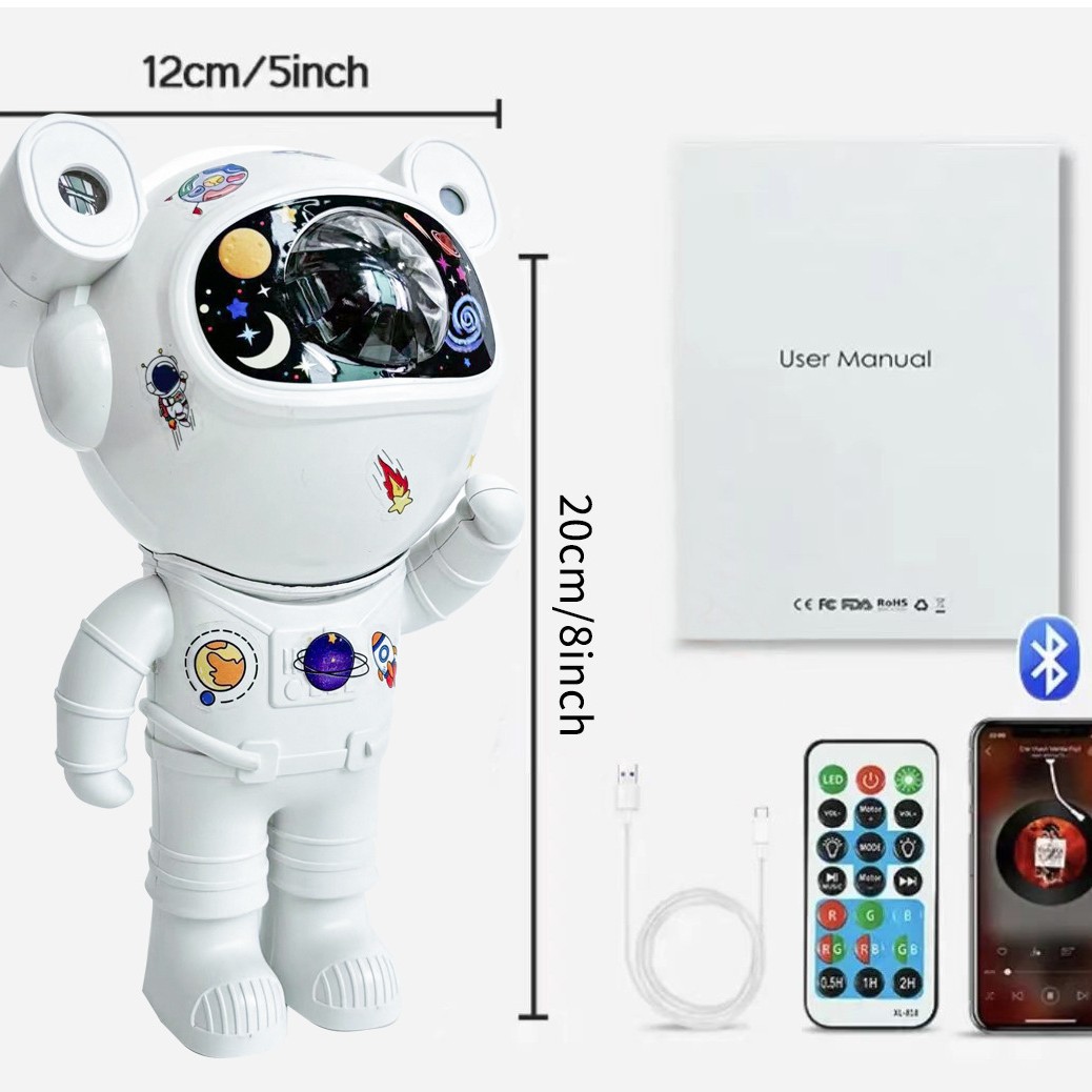 Remote Control Music Astronaut Starry Sky Lamp Astronaut Projection Lamp USB Speaker Kidsren's Dynamic Starry Sky Projection Lamp